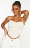 Shape Stone Soft Rib Ruched Front Halterneck Crop Top sold by Pretty Little Thing