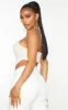 Shape Stone Soft Rib Ruched Front Halterneck Crop Top sold by Pretty Little Thing