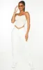 Shape Stone Soft Rib Ruched Front Halterneck Crop Top sold by Pretty Little Thing
