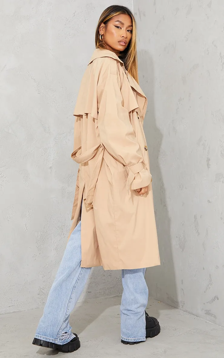 Camel Oversized Belted Midi Trench sold by Pretty Little Thing product image thumbnail 2