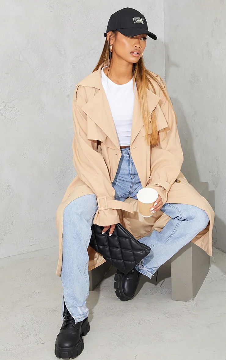 Camel Oversized Belted Midi Trench sold by Pretty Little Thing product image thumbnail 3