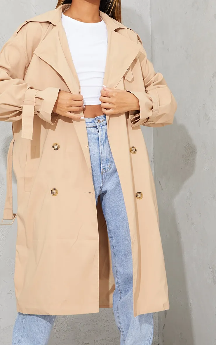 Camel Oversized Belted Midi Trench sold by Pretty Little Thing product image thumbnail 4