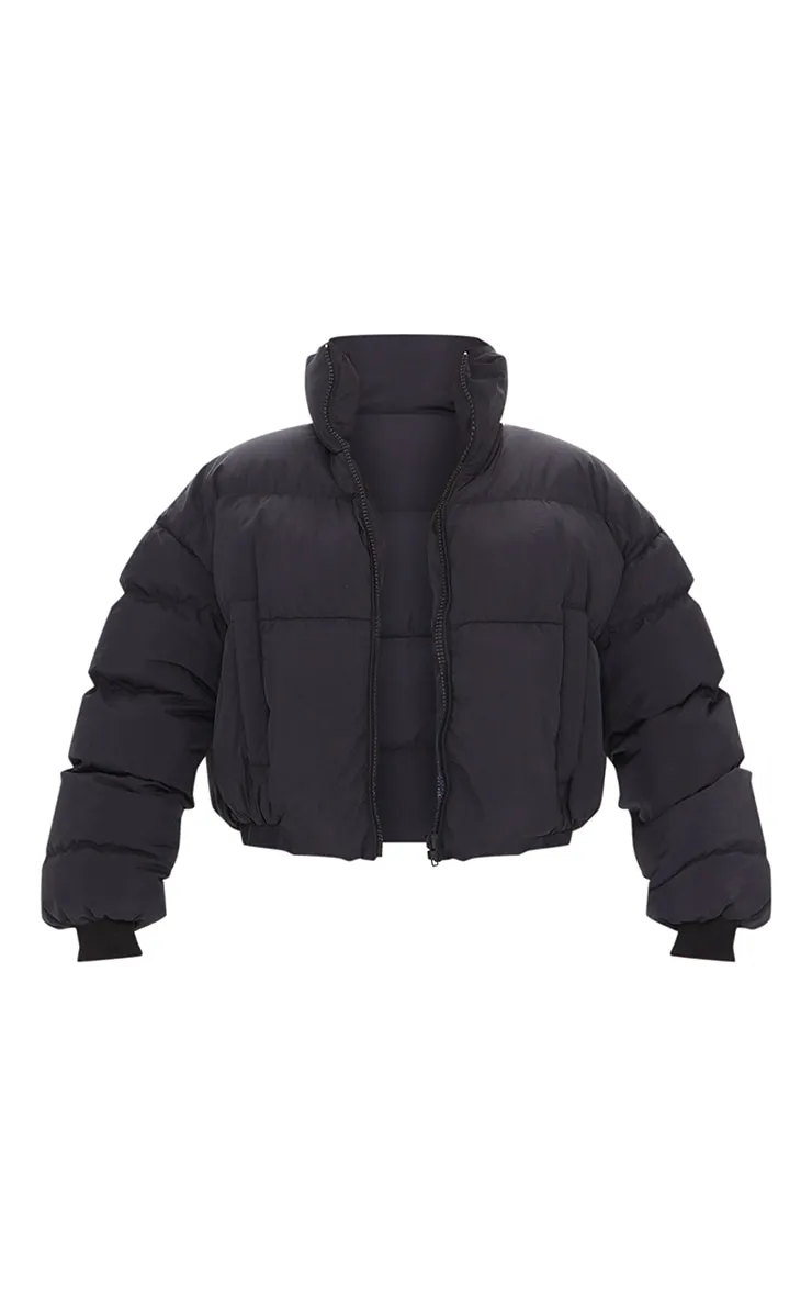 Black Padded Oversized Zip Up Puffer sold by Pretty Little Thing product image thumbnail 5