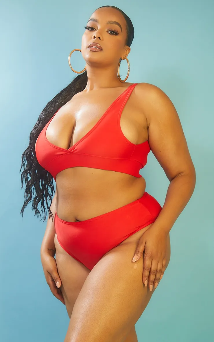 Plus Red Mix & Match High Waist Bikini Bottoms sold by Pretty Little Thing product image thumbnail 2