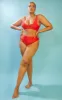 Plus Red Mix & Match High Waist Bikini Bottoms sold by Pretty Little Thing