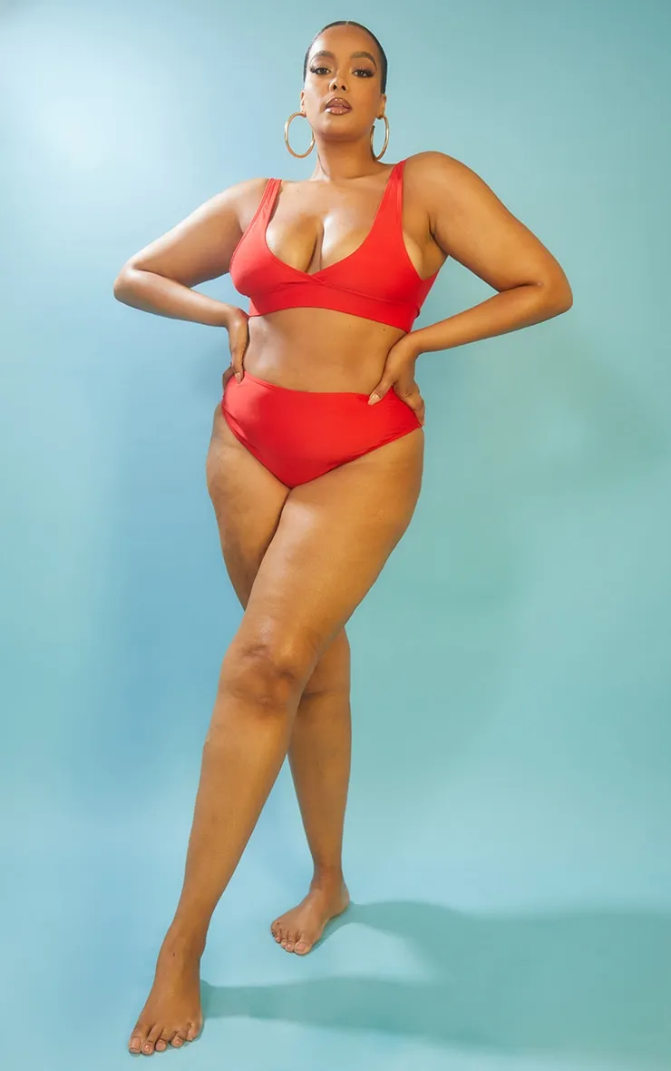 Plus Red Mix & Match High Waist Bikini Bottoms sold by Pretty Little Thing product image thumbnail 3
