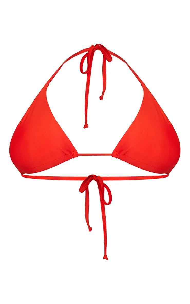 Plus Red Mix & Match Triangle Halter Bikini Top sold by Pretty Little Thing product image thumbnail 5