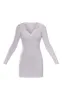 Cream Long Sleeve Ribbed Knitted Bodycon Mini Dress sold by Pretty Little Thing