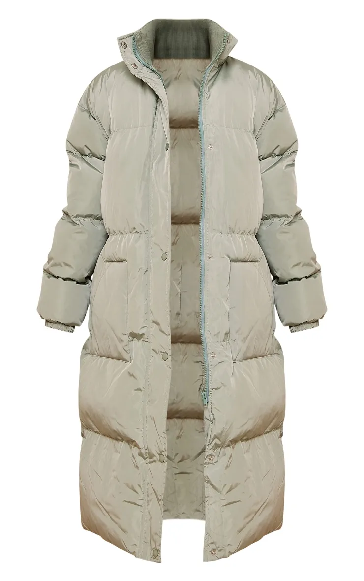 Petite Sage Green Maxi Puffer Coat sold by Pretty Little Thing product image thumbnail 5
