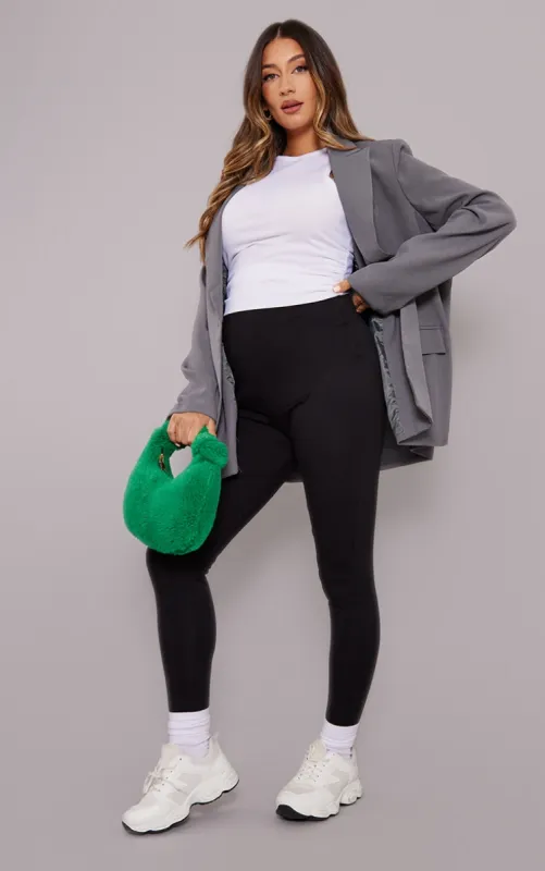 Maternity Basic Black Jersey Leggings sold by Pretty Little Thing
