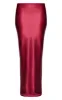 Burgundy Stretch Satin Split Side Maxi Skirt sold by Pretty Little Thing