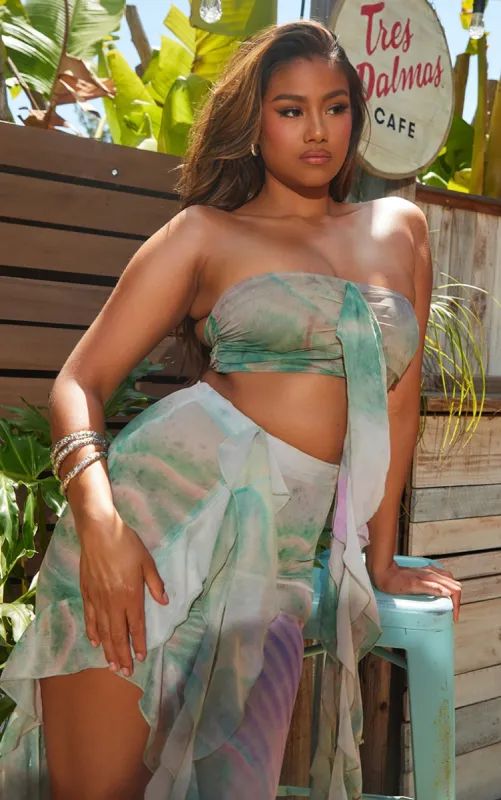 Multi Water Print Beach Bandeau  Top sold by Pretty Little Thing