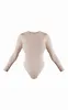 Basic Stone Crew Neck Long Sleeve Bodysuit sold by Pretty Little Thing
