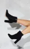 Black Wide Fit Behati Block Heeled Ankle Boot sold by Pretty Little Thing