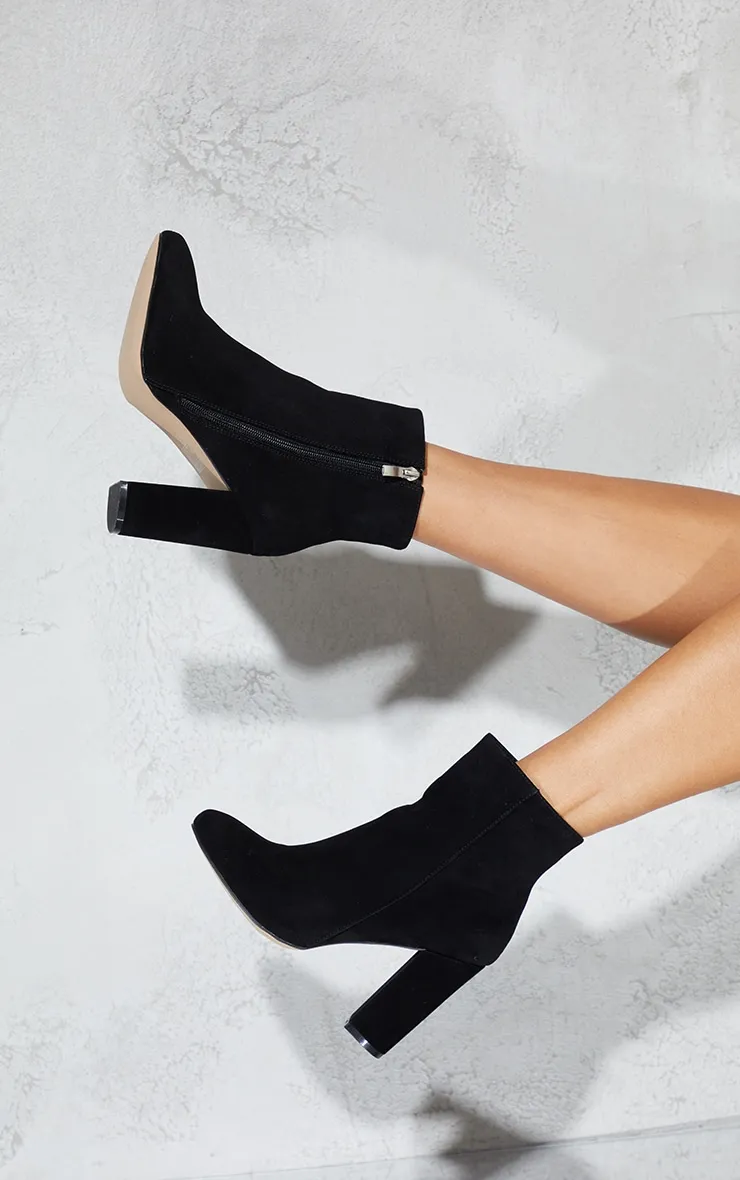 Black Wide Fit Behati Block Heeled Ankle Boot sold by Pretty Little Thing product image thumbnail 2