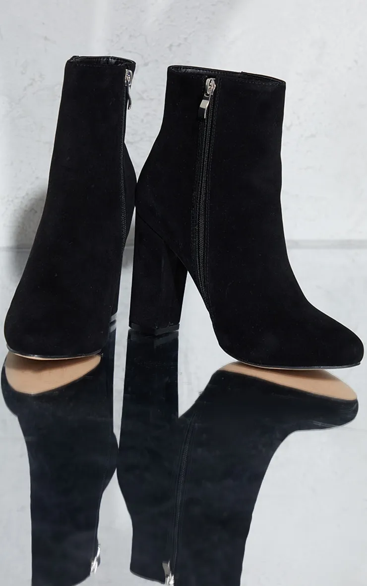 Black Wide Fit Behati Block Heeled Ankle Boot sold by Pretty Little Thing product image thumbnail 4