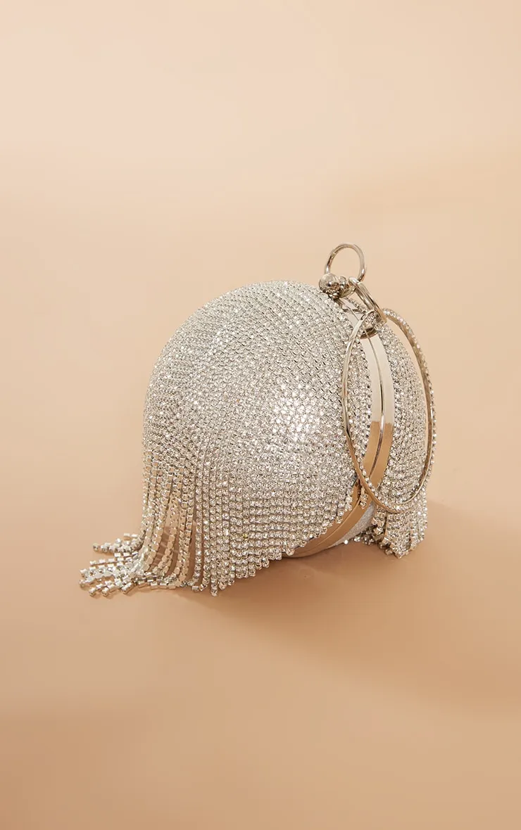 Silver Diamante Tassel Sphere Clutch sold by Pretty Little Thing product image thumbnail 2