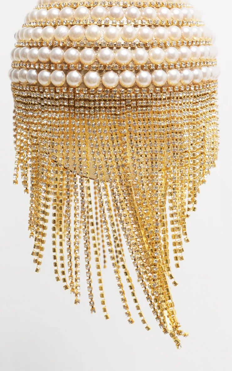 Gold Diamante And Pearl Large Sphere Bag sold by Pretty Little Thing product image thumbnail 5