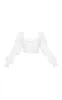 Plus White Puff Sleeve Bardot  Crop Top sold by Pretty Little Thing