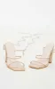 Nude Delicate Strap Ankle Tie Block Heel Sandals sold by Pretty Little Thing