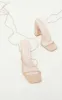 Nude Delicate Strap Ankle Tie Block Heel Sandals sold by Pretty Little Thing