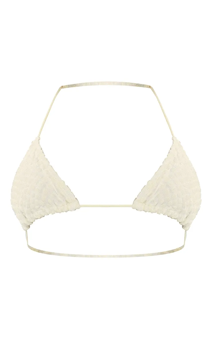 Cream Devore Triangle Bikini Top sold by Pretty Little Thing product image thumbnail 5