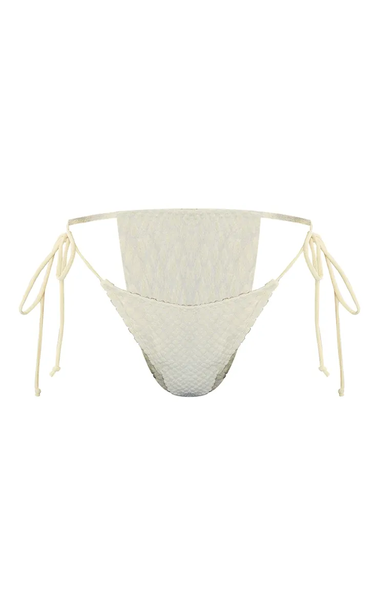 Cream Devore Tie Side Bikini Bottoms sold by Pretty Little Thing product image thumbnail 5