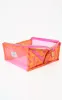 The Flat Lay Co. Makeup Jelly Box Bag Pink Dribbles On Orange sold by Pretty Little Thing