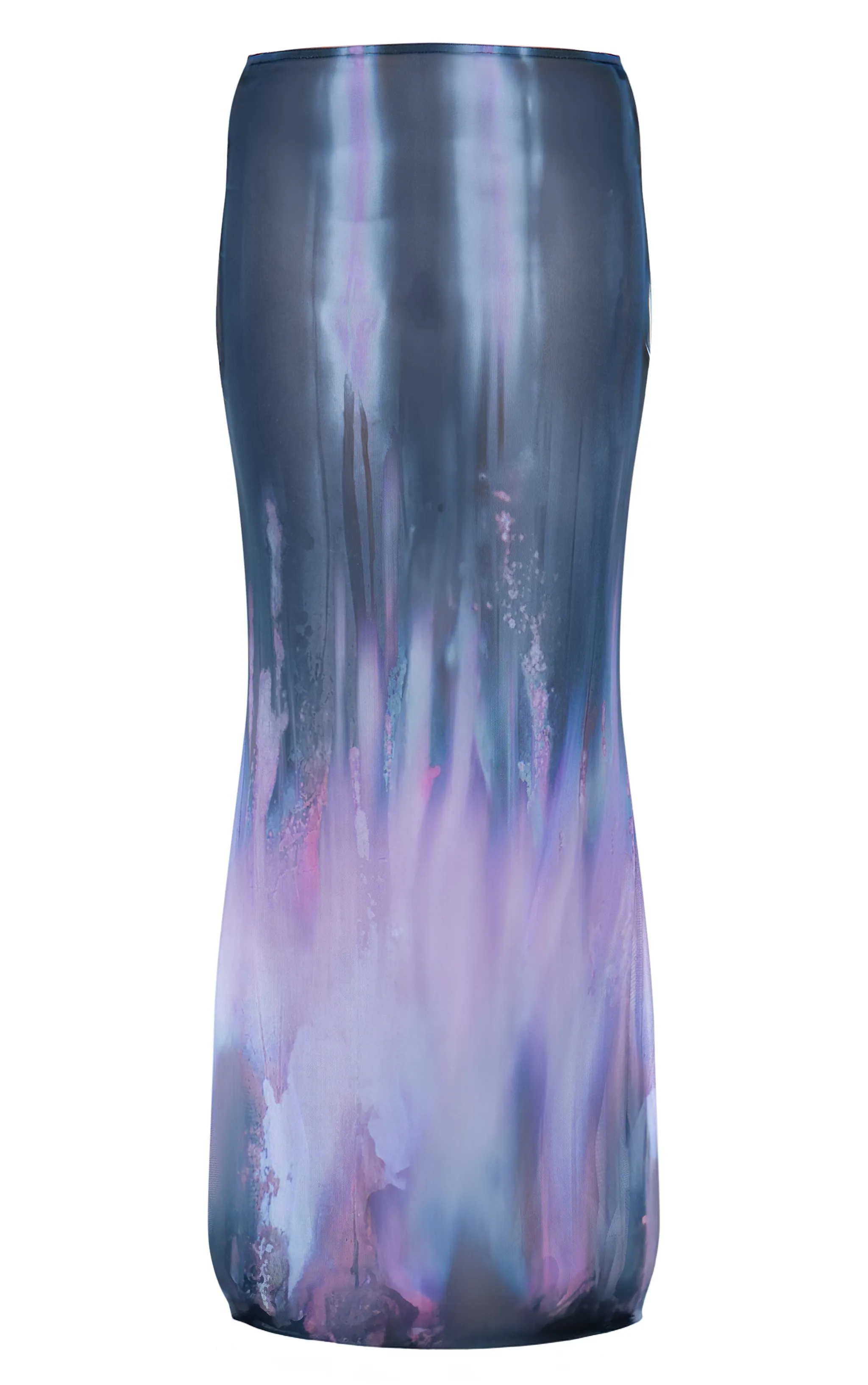 Purple Blur Print Mesh Bodycon Maxi Beach Skirt sold by Pretty Little Thing product image thumbnail 5