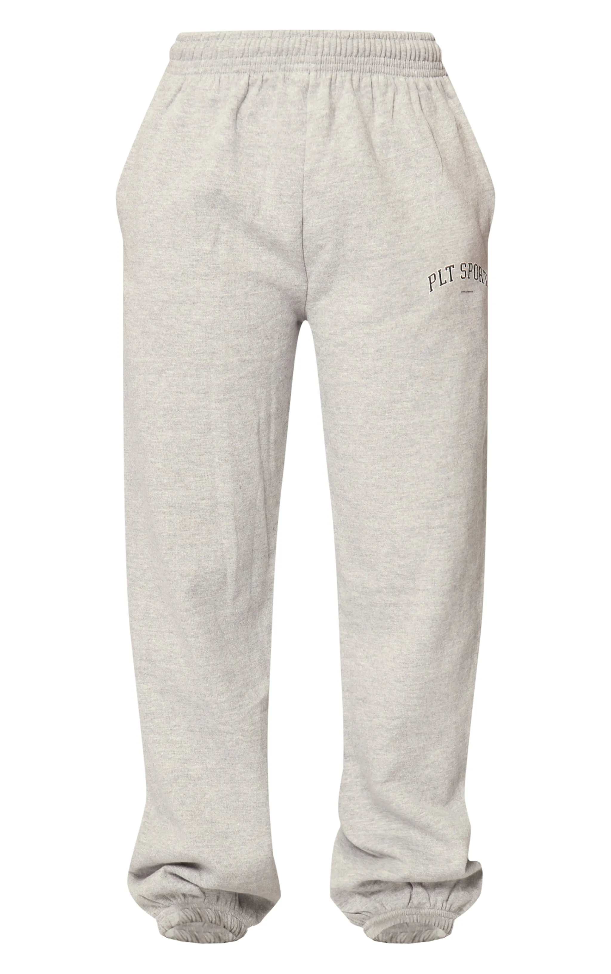 PLT Grey Marl Sport Print Oversized Joggers sold by Pretty Little Thing product image thumbnail 5