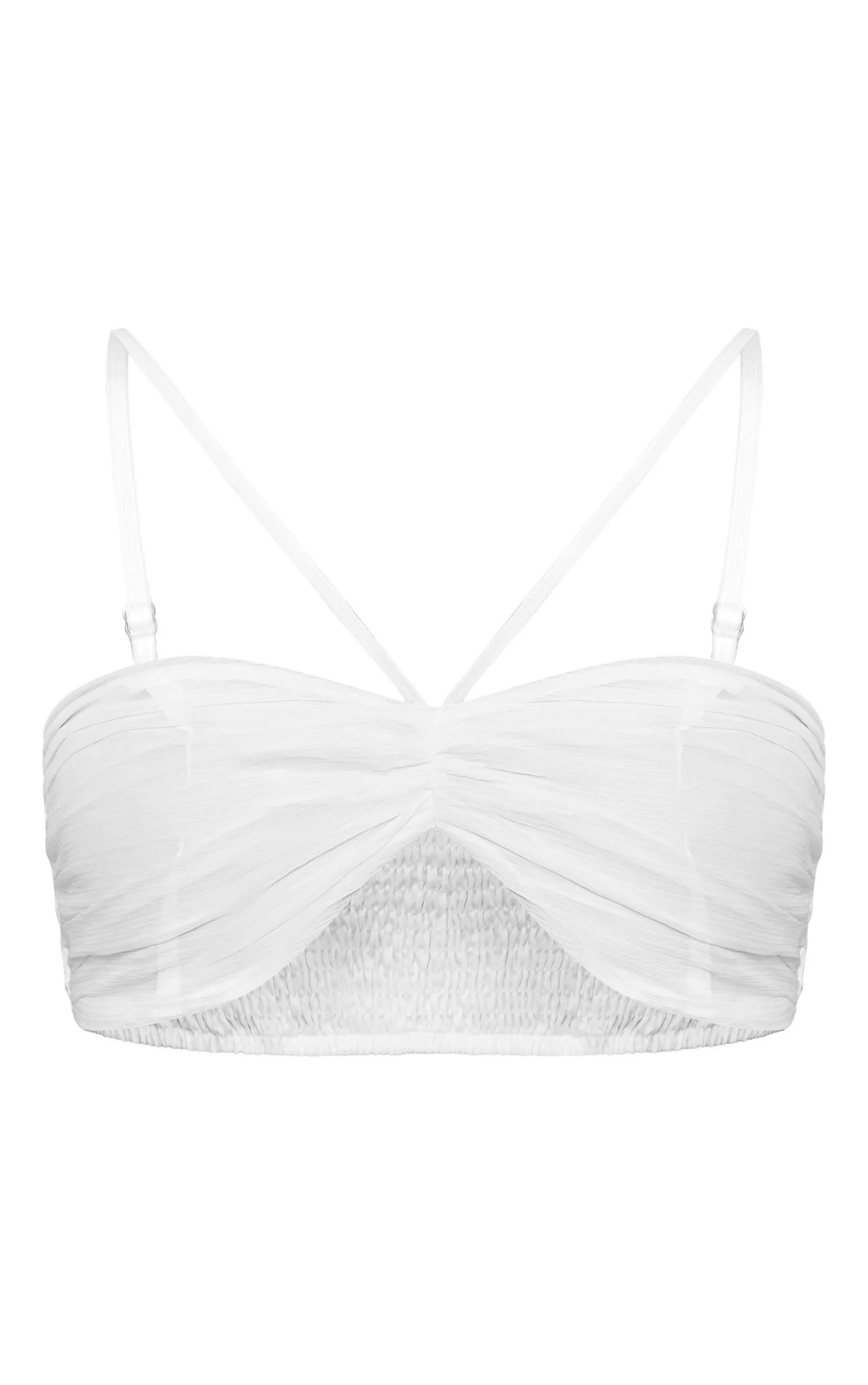 White Ruched Front Halterneck Bralette sold by Pretty Little Thing product image thumbnail 5