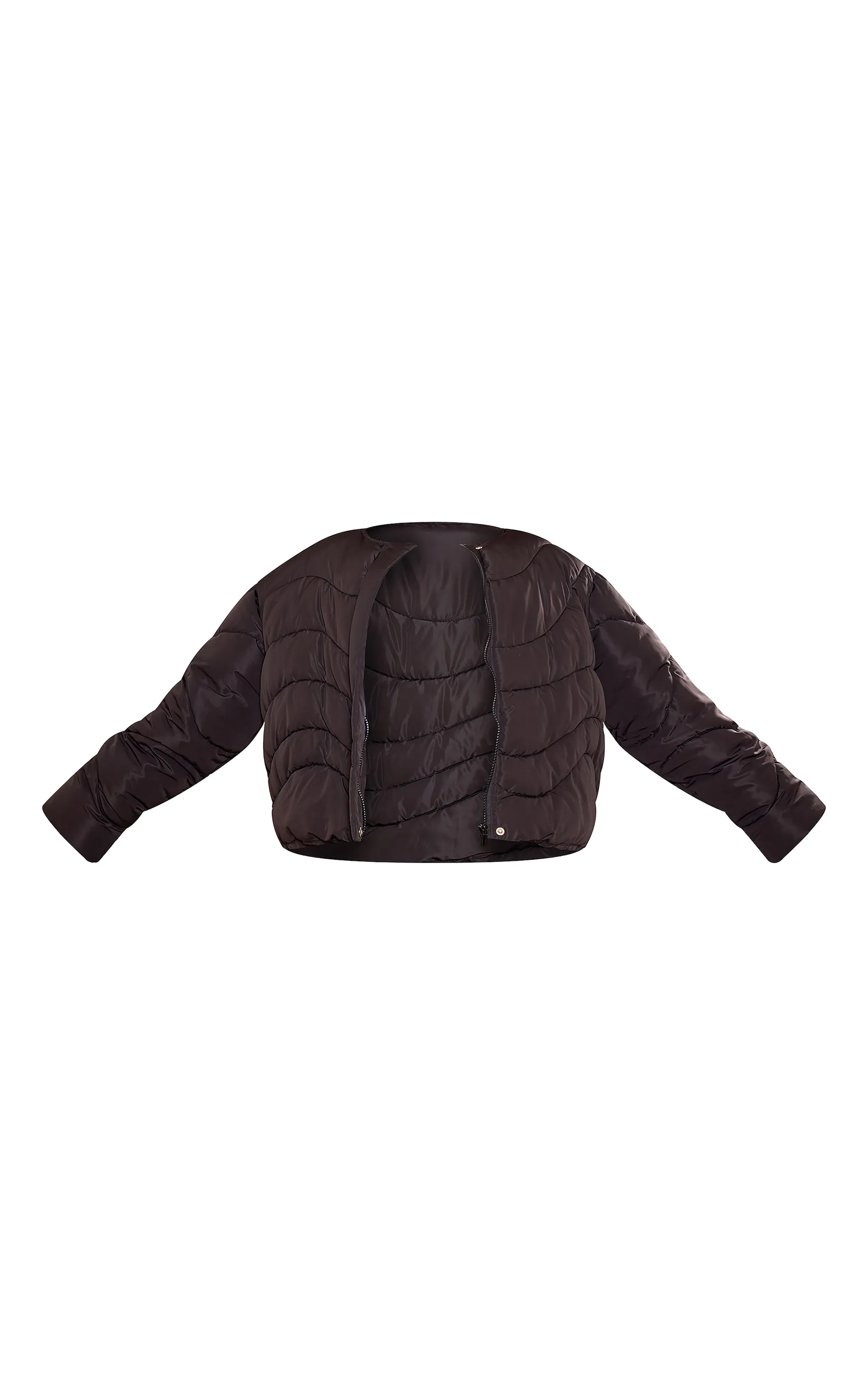 Plus Black Cropped Round Neck Puffer Jacket sold by Pretty Little Thing product image thumbnail 5