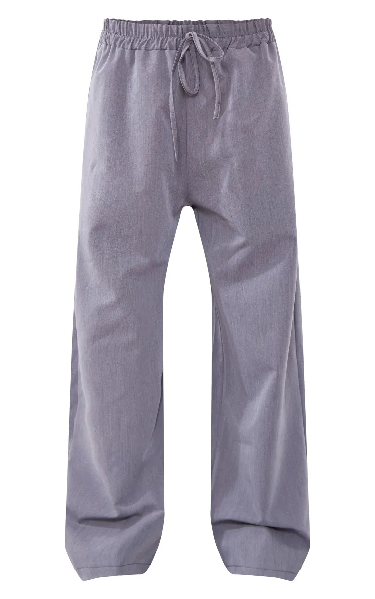 Petite Charcoal Woven Tie Waist Trousers sold by Pretty Little Thing product image thumbnail 5