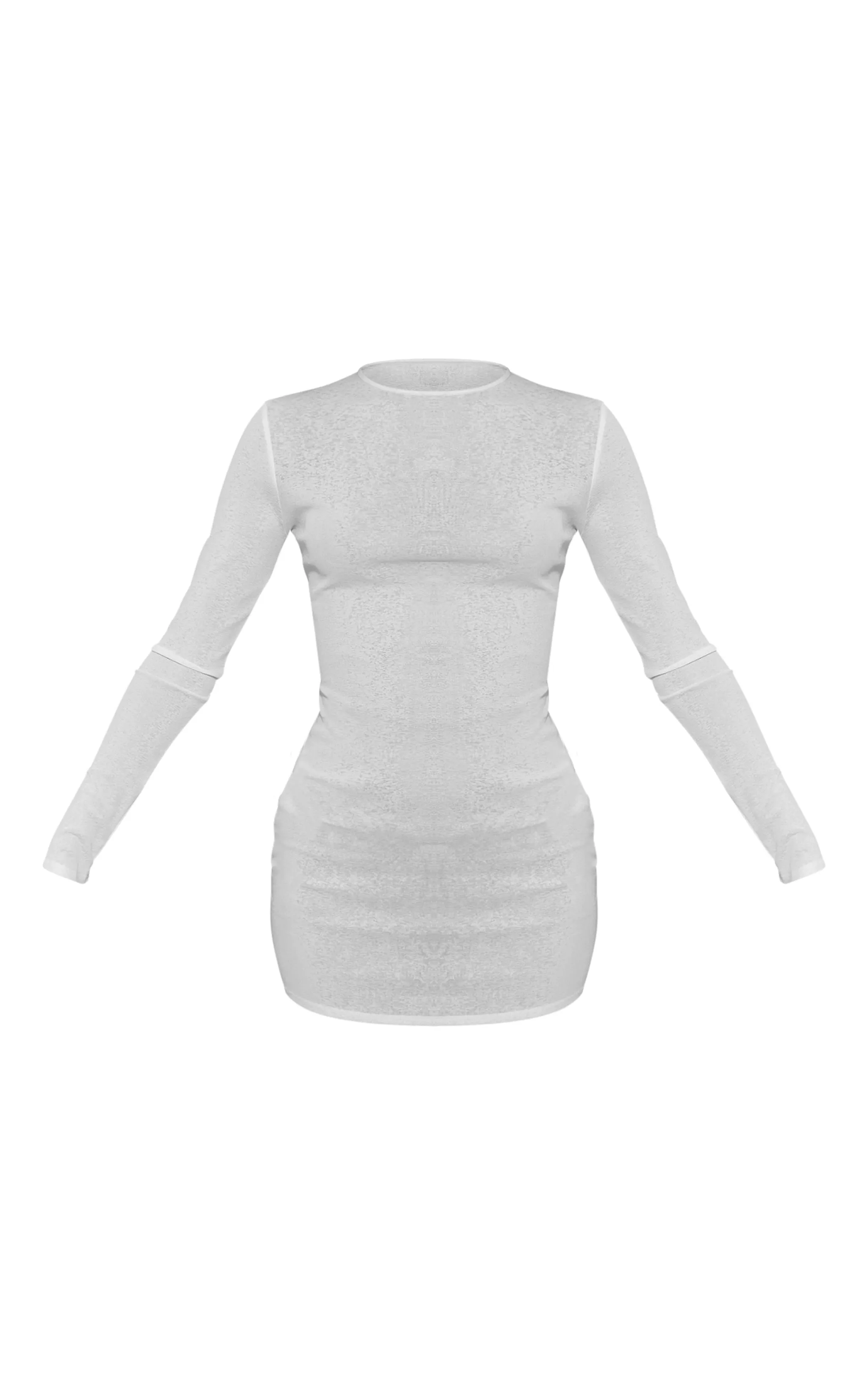 White Onion Skin Long Sleeve Shift Dress sold by Pretty Little Thing product image thumbnail 5