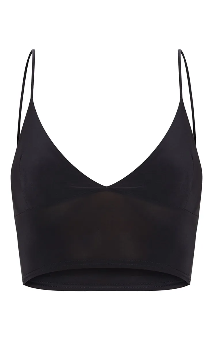 Black Strappy Slinky Bralet sold by Pretty Little Thing product image thumbnail 5