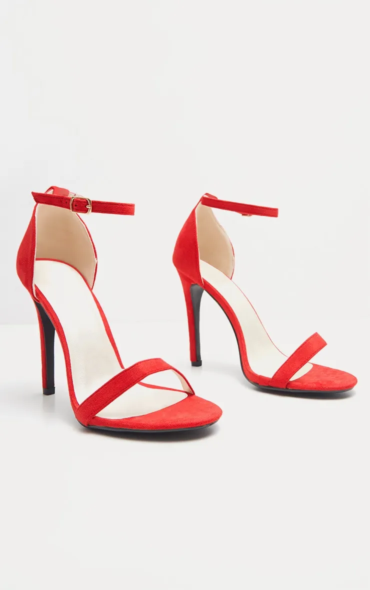 Clover Red Strap Heeled Sandals sold by Pretty Little Thing product image thumbnail 3