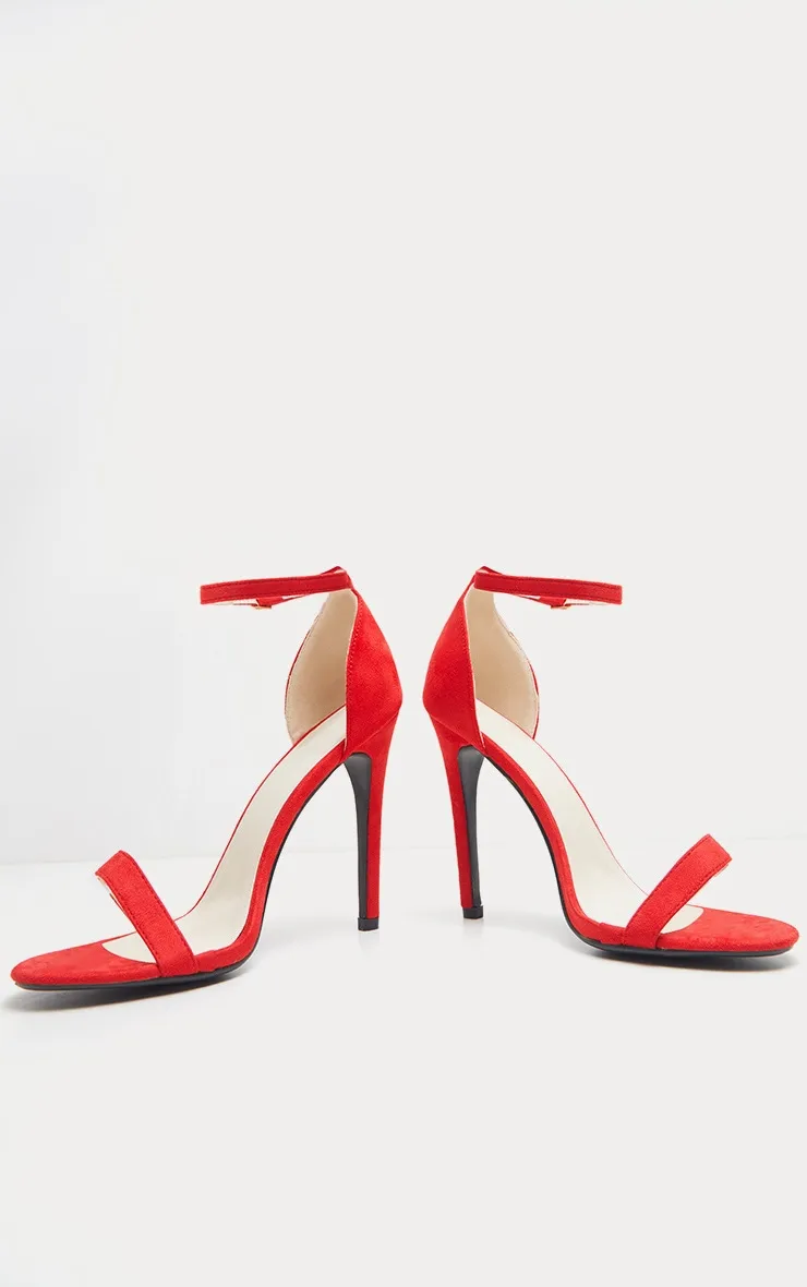 Clover Red Strap Heeled Sandals sold by Pretty Little Thing product image thumbnail 4
