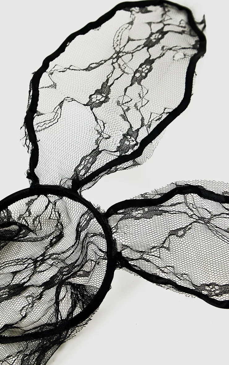 Black Lace Veil Bunny Ears sold by Pretty Little Thing product image thumbnail 4