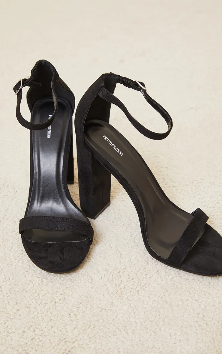 May Black Faux Suede Block Heeled Sandals sold by Pretty Little Thing product image thumbnail 3