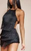Kristine Black Tassel Playsuit sold by Pretty Little Thing