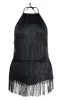 Kristine Black Tassel Playsuit sold by Pretty Little Thing