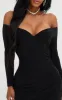 Shape Black Ruched Bardot Bodycon Dress sold by Pretty Little Thing