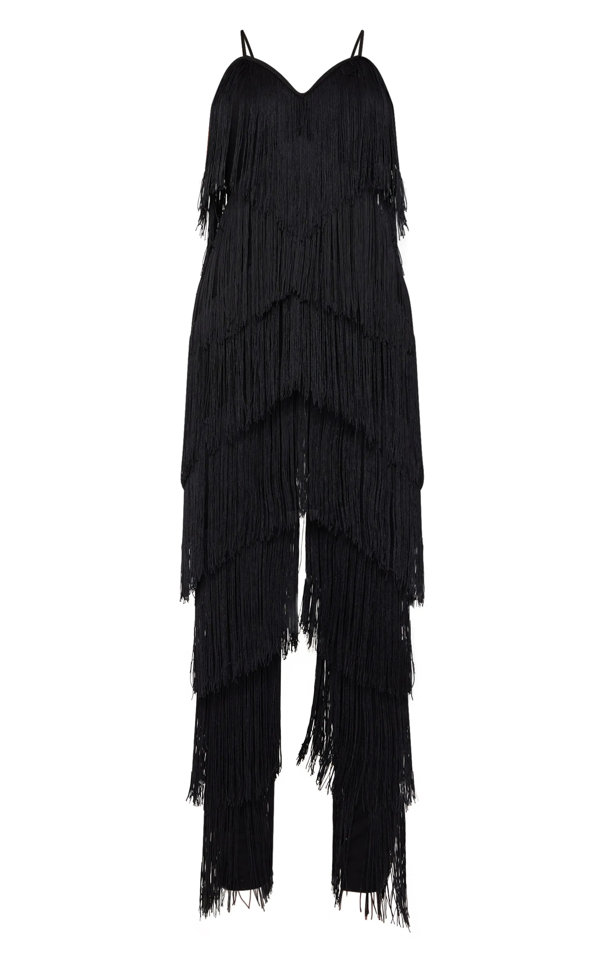 Black Tassel Plunge Jumpsuit sold by Pretty Little Thing product image thumbnail 5