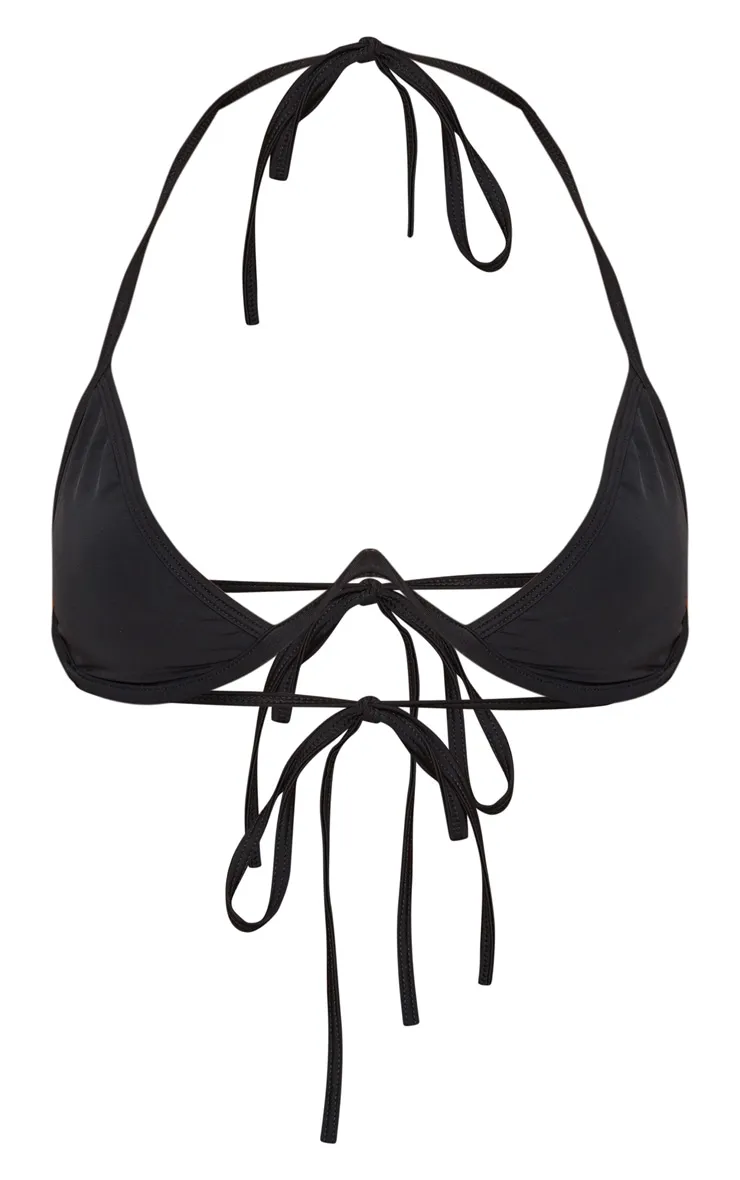 Black Mix & Match Cleavage Wire Detail Bikini Top sold by Pretty Little Thing product image thumbnail 3