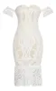 White Bardot Lace Frill Hem Midi Dress sold by Pretty Little Thing