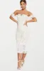 White Bardot Lace Frill Hem Midi Dress sold by Pretty Little Thing