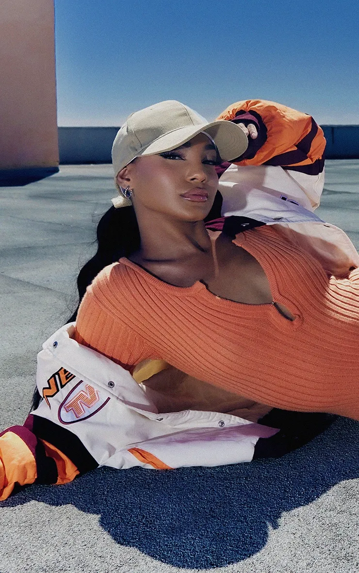 Taupe Woven Baseball Cap sold by Pretty Little Thing