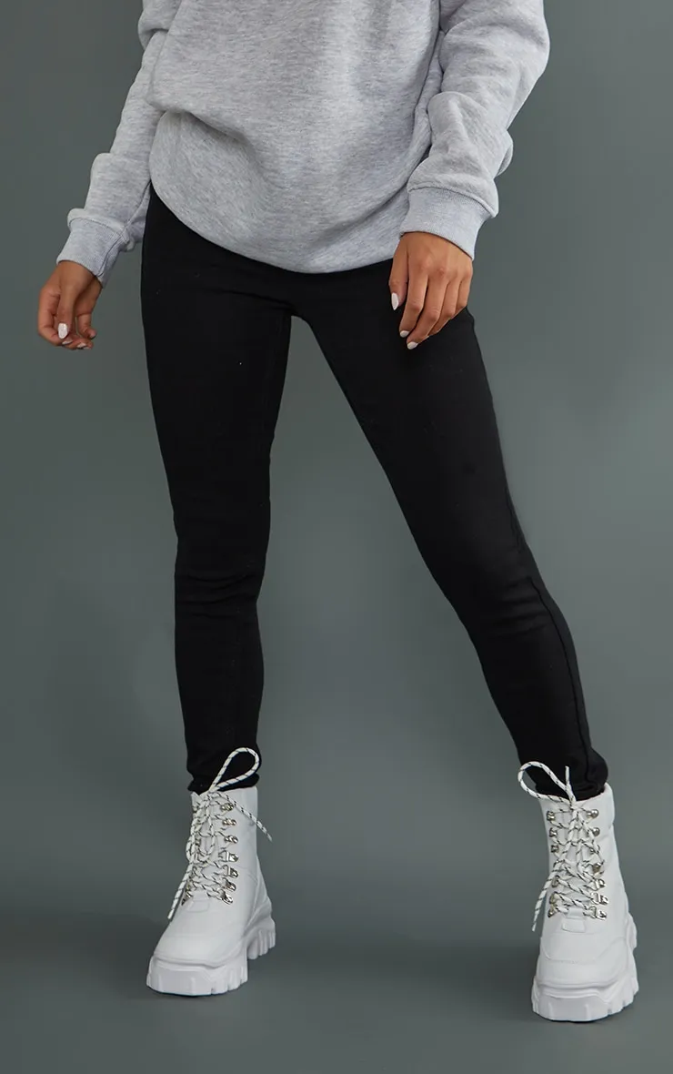 Petite Black High Rise Skinny Jeans sold by Pretty Little Thing product image thumbnail 2