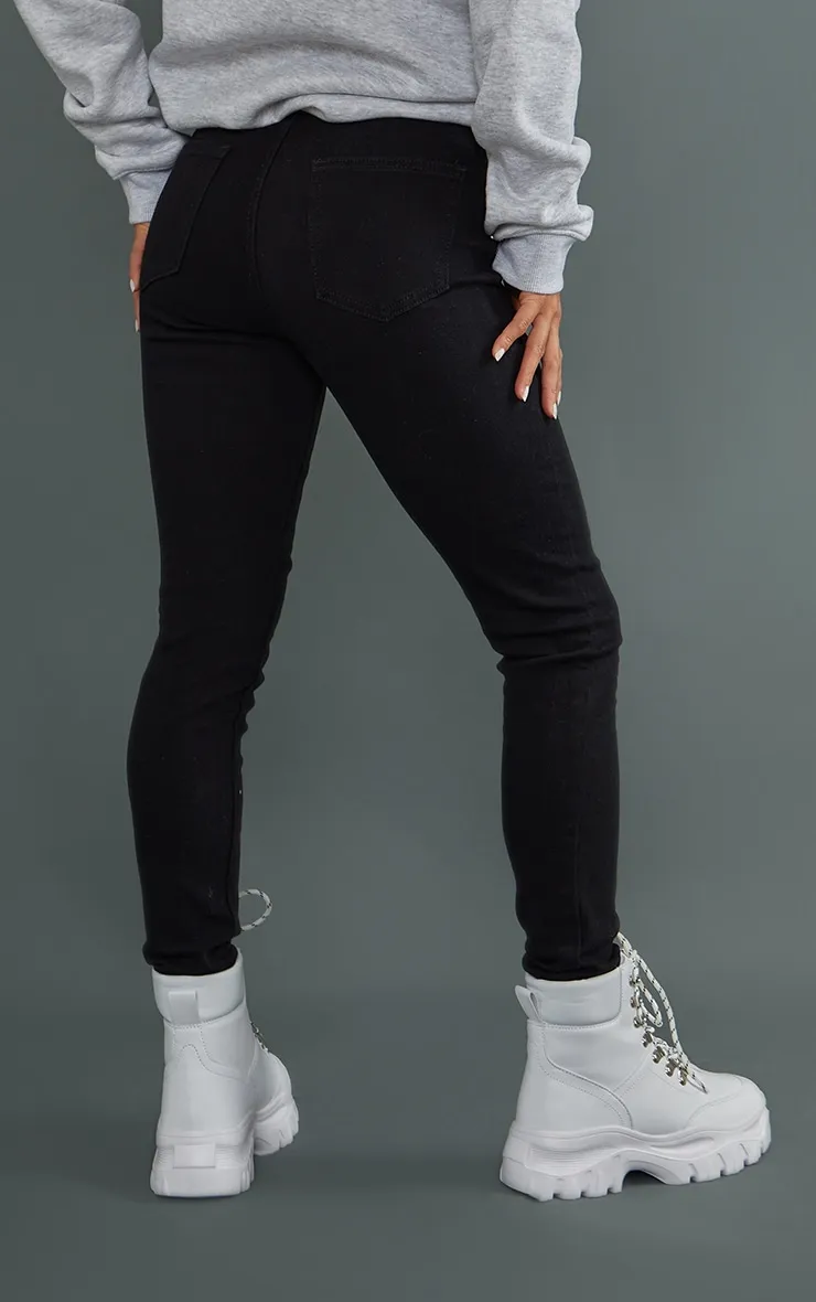 Petite Black High Rise Skinny Jeans sold by Pretty Little Thing product image thumbnail 3