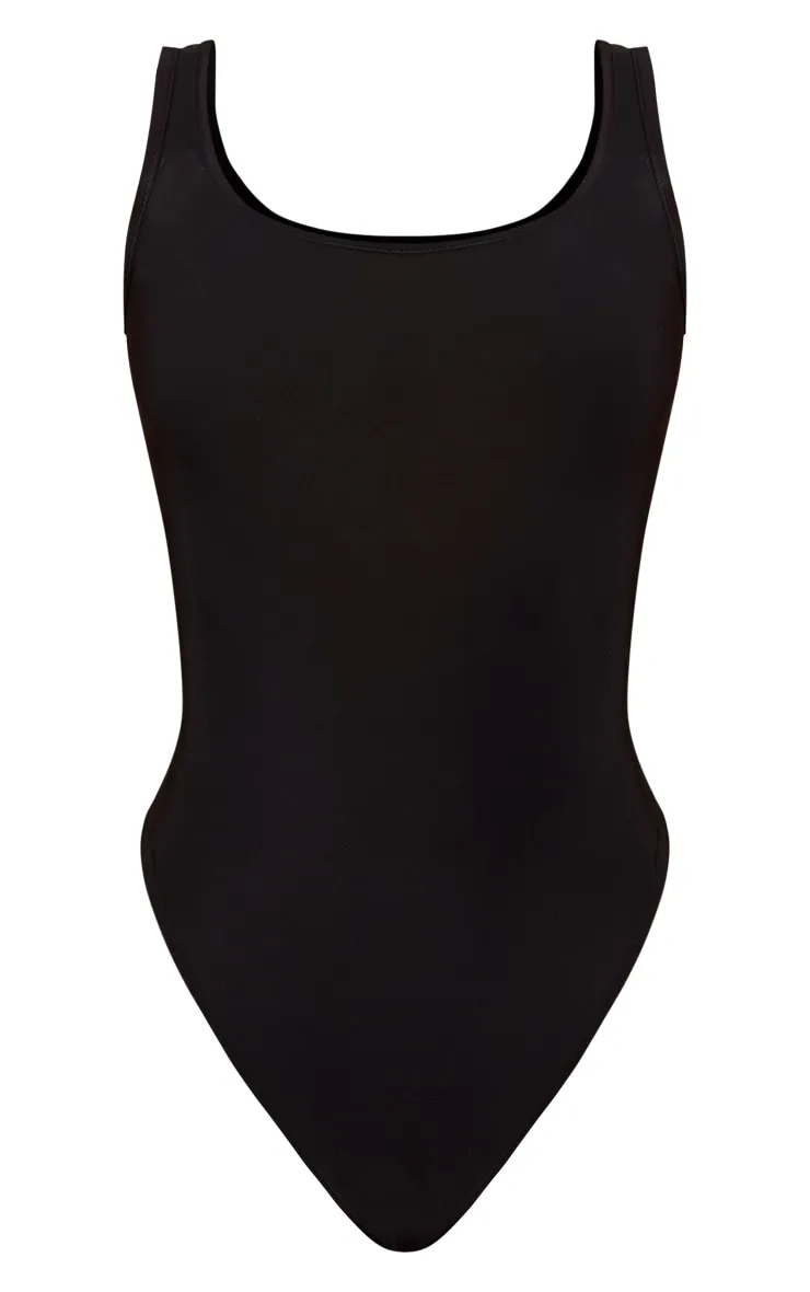 Petite Black Slinky Square Neck Thong Bodysuit sold by Pretty Little Thing product image thumbnail 5